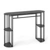 Costway 150cm Bar Table Pub Height Faux Marble Shelves Modern Black