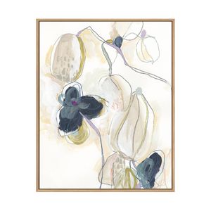 Artey | Abstracted Orchid II - Framed Canvas - Natural Frame - 55 x 70cm