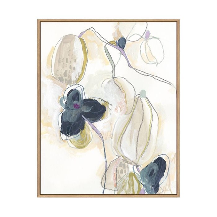 Artey | Abstracted Orchid II - Framed Canvas - Natural Frame - 55 x 70cm