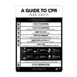 Designer Pool CPR Safety Sign Black