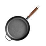 SOGA 29cm Round Cast Iron Deep Frying Pan with Helper Handle
