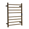 Hotwire 80W 700 x 530mm Gold 8 Bar Flat Round Heated Towel Rail with Timer