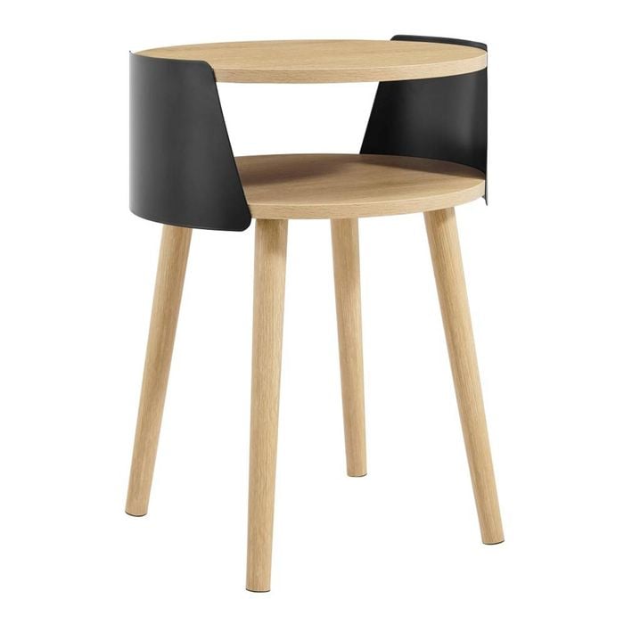 Sheena Side Table Bedside Shelf Round Black
