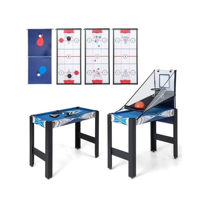Costway 6-In-1 Game Table Air Hockey Pool Table Tennis Basketball Home Party Gift