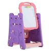 Costway Kid 3in1 Adjust Easel Double Side Board 3tier Bookshelf-Pink
