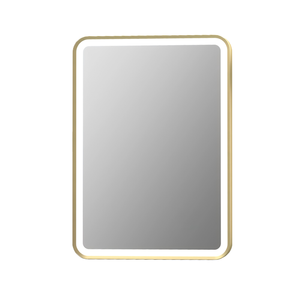 Barelli Signature 900 x 600mm Brushed Brass Framed Rectangular Front Edge-Lit LED Mirror