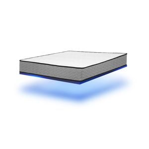 Advwin Double Size LED Floating Bed Frame and Double Mattress 16cm White