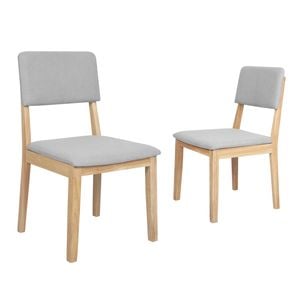 Levede 2x Upholstered Linen Padded Dining Chairs
