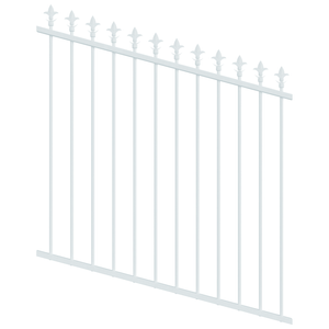 ProtectorAl 0350-1200W x 1200H Pearl White Spear Top Pool Fence Panel Raked Up to 15º