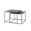 Modern Furniture PEBBLE Nest of 2 Tables 65x60cm - Black