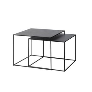 Modern Furniture PEBBLE Nest of 2 Tables 65x60cm - Black