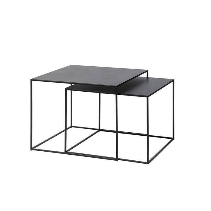 Modern Furniture PEBBLE Nest of 2 Tables 65x60cm - Black