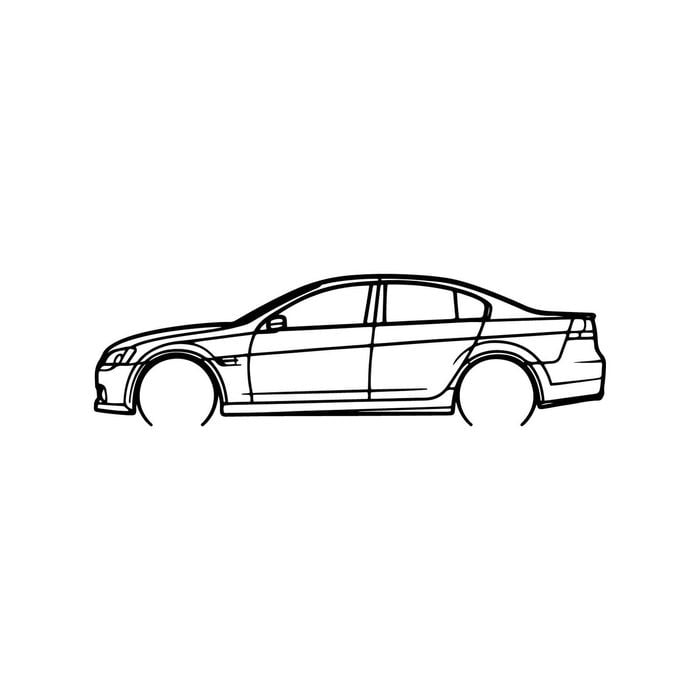 Ignite Laser Pontiac G8 Silhouette Metal Wall Art Coated Black 47inch/120cm