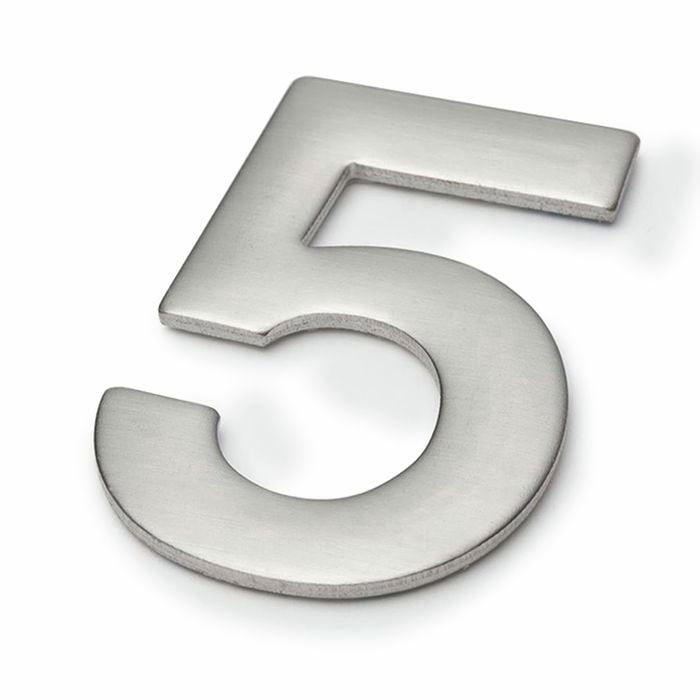 Sandleford 50mm Mode Stainless Steel Self Adhesive House Number 5