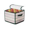 Catzon 34X34X34cm Christmas Ornament Storage Box With Inner Tray Dividers For Holiday Ornaments-Green