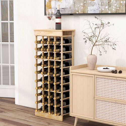 Costway 40 Bottle Wine Rack Wine Bottle Holder Display Shelves Natural Bunnings Australia