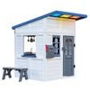 Teamson Kids Rainbow Shade Wooden Playhouse With Colorful Overhang, Flower Box And Bench, White