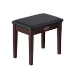 Alpha 55x34cm Piano Bench Stool with Storage Adults Wooden PU Leather Brown