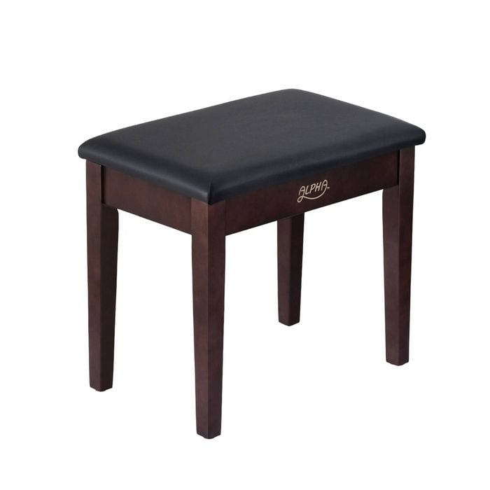 Alpha 55x34cm Piano Bench Stool with Storage Adults Wooden PU Leather Brown