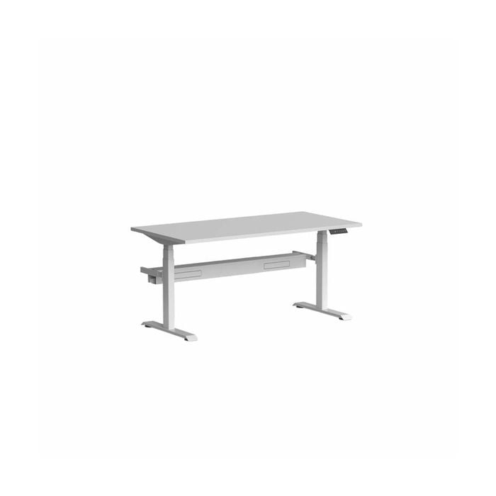 Olg Klass White Frame White Top With Cable Management Scallop Height Adjustable Desk L1500mm X W750mm