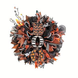 Lifebay Halloween Mesh Wreath with Boo Design