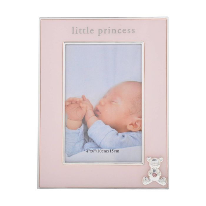 Gibson Gifts Little Princess Picture Photo Frame 4x6 Blush Pink Glass