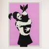 Galrie Banksy Bomb Hugger Art Print Iconic Street Art from 2003, White Frame, A3 30 x 42cm (12 x 16inch)