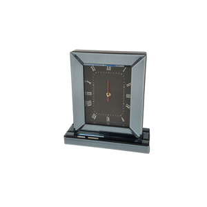 Elegant Collections 31cm Smoke Grey Mirrored Table Clock