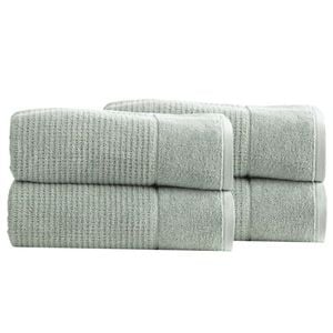 4pk Renee Taylor Cambridge 650gsm Textured 80x160cm Bath Sheet - Eucalyptus