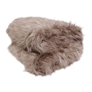 Bloomington Natural Tone Faux Fur Long Hair Extra Large Throw Blanket Mocha