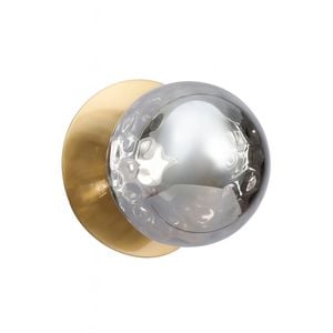 Lexi Lighting Odessa Molten Ripple Glass Led Wall Light With Brass Base - White/large