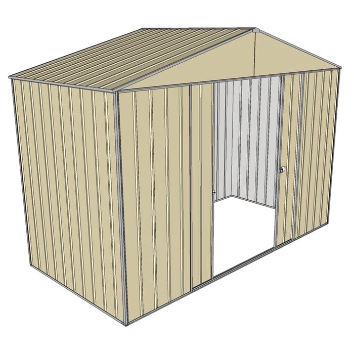 Build-a-Shed 3.0 x 1.5 x 2.3m Double Sliding Door Shed - Cream