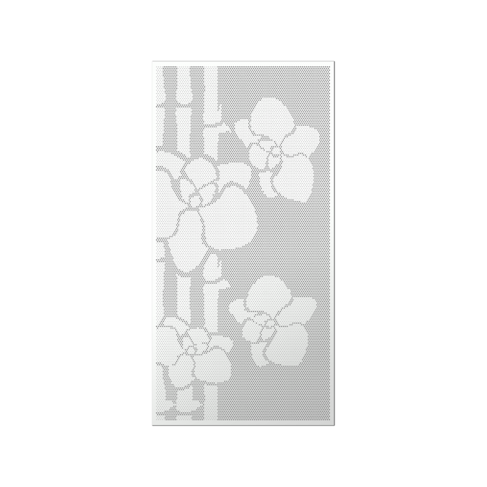 Walpix 2400 x 1200 x 3.0mm Perforated Aluminium Decorative Screen Flat Profile Tropical Full Perf - White Satin