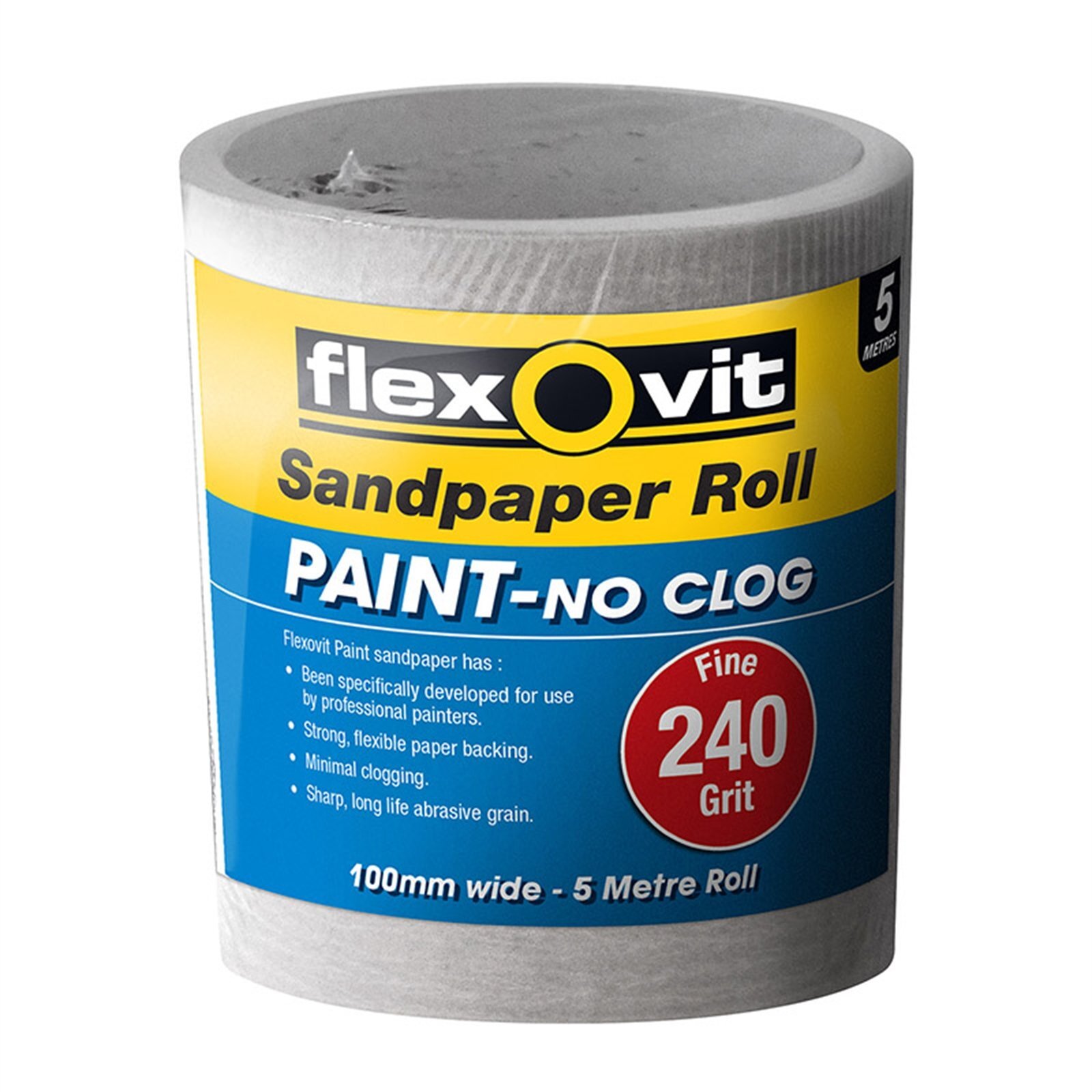 Flexovit 115mm x 5m 240 Grit Painted Surface Sandpaper Roll Bunnings Australia