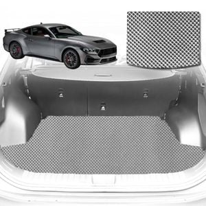 6D Diamond Car Boot Mat for Ford Mustang (S550)2015-2024- (without right ear)-Cargo Mat-Grey-Outback GT