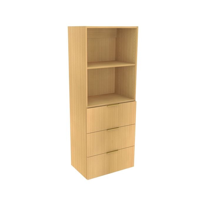 Lugna 1536 x 600 x 380mm Sand 2 Shelf & 3 Drawer Robe Insert