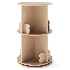 Costway 2-tier Rotating Bookshelf 360° Spinning Bookcase
