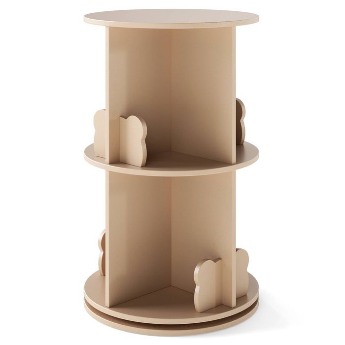 Costway 2-tier Rotating Bookshelf 360° Spinning Bookcase