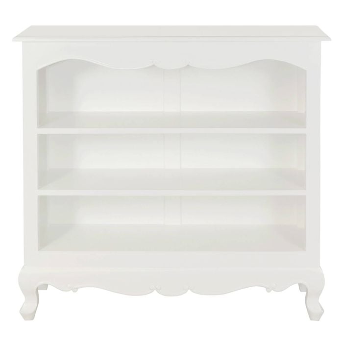 Queen Anne Low Bookcase - White