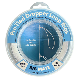 Rig Mate Pre Tied Dropper Loop Paternoster Monofilament Leader 60lb (80 Knots)