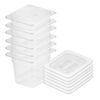 SOGA 1/6 GN Polycarbonate Food Pan 150mm Clear 6 Pack with Lids