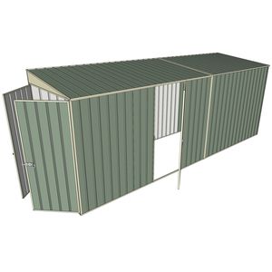 Build-a-Shed 1.5 x 5.2 x 2m Single Hinged Side Door Skillion Shed - Green