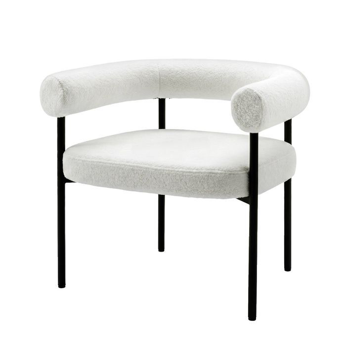 Artiss Armchair Accent Chair Curved Boucle White