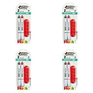 8pc Texta Non-toxic 1mm Whiteboard Markers Black And Red W/ Magnetic Hook