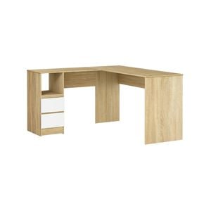 Artiss Computer Desk L-Shaped Oak White
