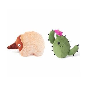 Bark-Toys-Au Edna Echidna & Consuela The Cactus Plush Squeaky Dog Toy Bundle