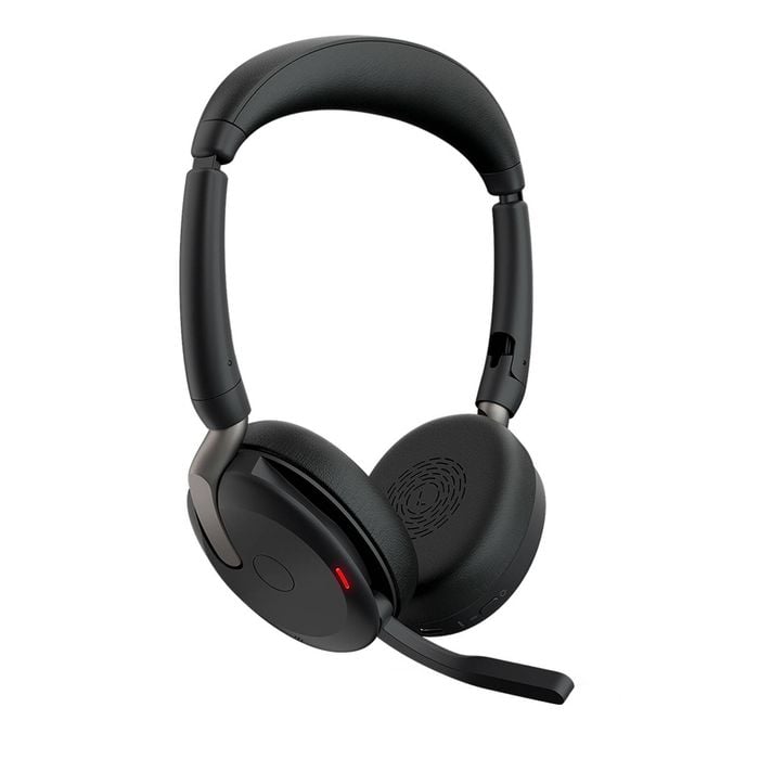Jabra Evolve2 65 Flex Uc Stereo Bluetooth Headset, Link380c Usb-c Dongle & Wireless Charging Stand Included, Foldable Design