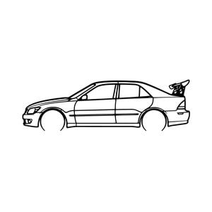 Ignite Laser Lexus 20O5 IS300 Silhouette Metal Wall Art Coated Black 23.6inch/60cm