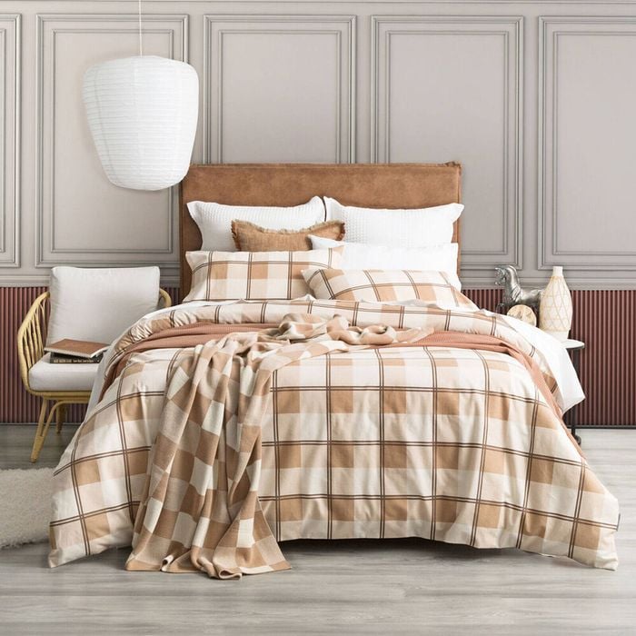 Park Avenue Single Cotton Flannelette Quilt Cover Sets - Twill Checks