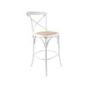 Aster Crossback Bar Stools Dining Chair Solid Birch Timber Rattan Seat - White